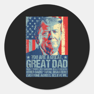 Retro Sie sind ein großartiger Vater, der Trump-Fa Runder Aufkleber