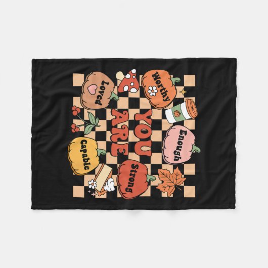 Retro Sie sind Pumpkin Fall School Berater Danke Fleecedecke (Vorderseite (Horizontal))