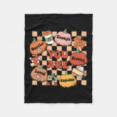 Retro Sie sind Pumpkin Fall School Berater Danke Fleecedecke (Vorderseite)