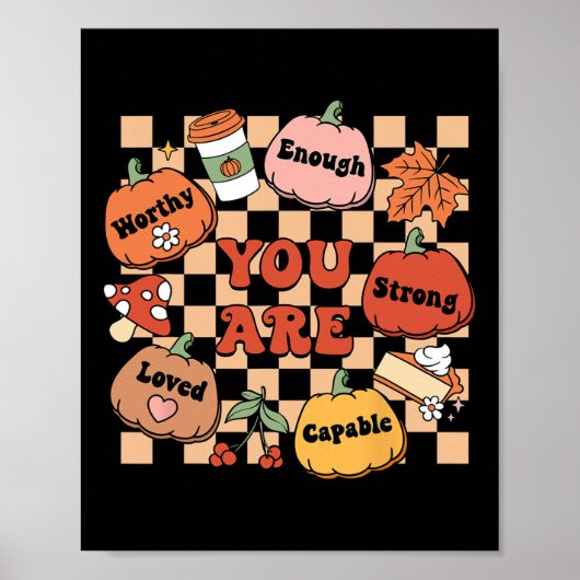 Retro Sie sind Pumpkin Fall School Berater Danke Poster (Vorne)