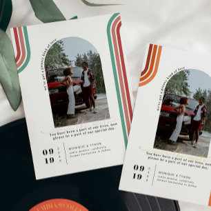Retro Siebziger Foto im Bogen Save-the-Date Save The Date