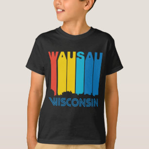 Retro Siebzigerjahre Art Wausau Wisconsin Skyline T-Shirt