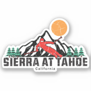 Retro Sierra bei Tahoe Ski Aufkleber