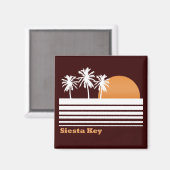 Retro Siesta Key Magnet (Vorderseite/Rückseite)