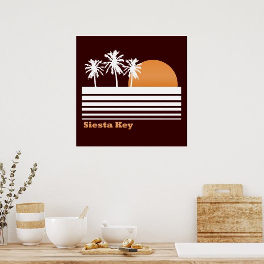 Retro Siesta Key Poster (Küche)