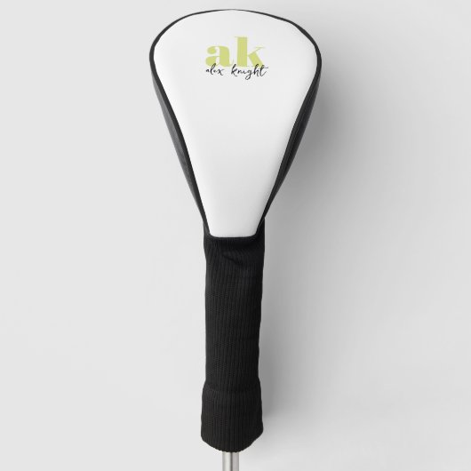 Retro-Signatur-Monogramm Golf Headcover (Vorderseite)