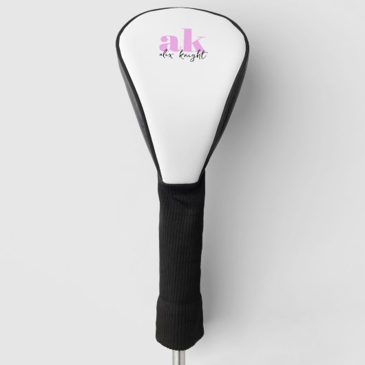 Retro-Signatur-Monogramm Golf Headcover (Vorderseite)