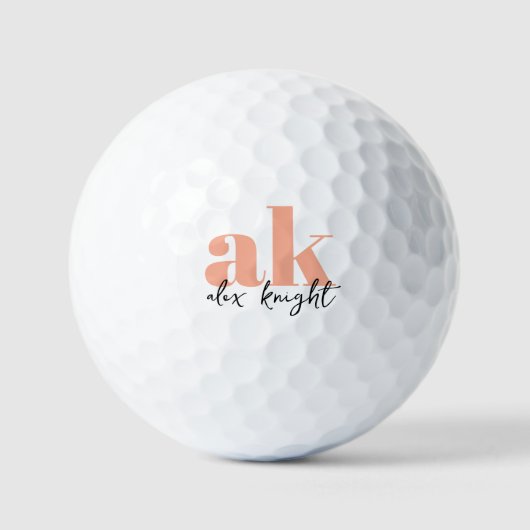 Retro-Signatur-Monogramm Golfball (Vorderseite)