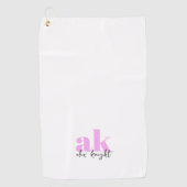 Retro-Signatur-Monogramm Golfhandtuch (Vorderseite)
