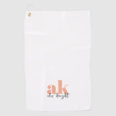 Retro-Signatur-Monogramm Golfhandtuch (Vorderseite)