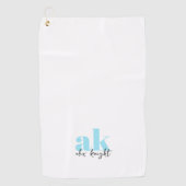 Retro-Signatur-Monogramm Golfhandtuch (Vorderseite)