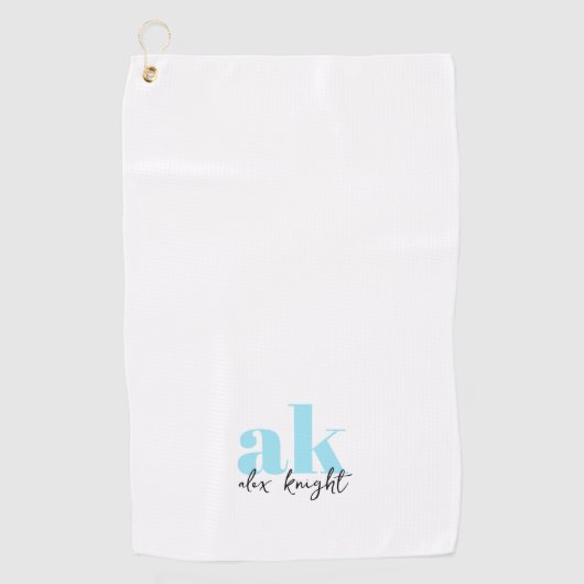 Retro-Signatur-Monogramm Golfhandtuch (Vorderseite)