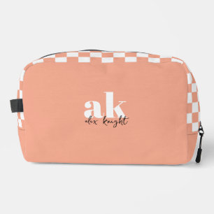 Retro-Signatur-Monogramm Karo Waschbeutel