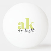 Retro-Signatur-Monogramm Tischtennisball (Vorderseite)