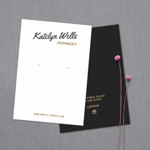 Retro SignatureTypografy Earring Display Card