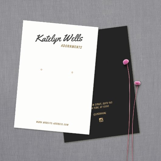 Retro SignatureTypografy Earring Display Card