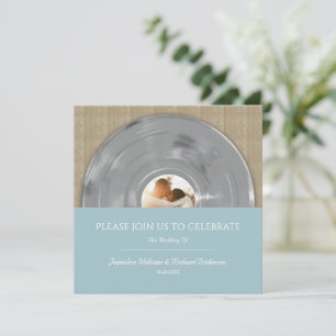 Retro-Silber-Musik-Vinyl-Schallplatte Hochzeit Einladung
