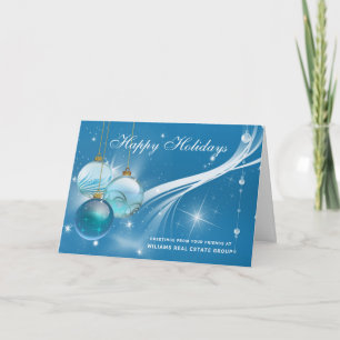 Retro-Silber-Weihnachtsschmuck Firmen-Grußkarte Feiertagskarte