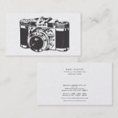 Retro silberne Kamera-Fotograf-Visitenkarten Visitenkarte (Vorne/Hinten)