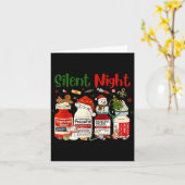 Retro Silent Night Xmas Nurse Christmas Doctor Er  Karte (Gelbe Blume)