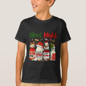 Retro Silent Night Xmas Nurse Christmas Doctor Er T-Shirt (Vorderseite)