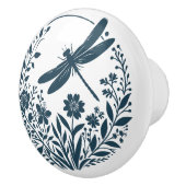 Retro-Silhouette Dragonfly mit Blume Keramikknauf (Rechts)