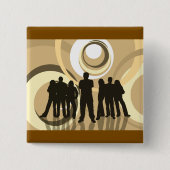 Retro-Silhouette Personen mit Abstrakten Kreisläuf Button (Vorderseite)
