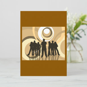 Retro-Silhouette Personen mit Abstrakten Kreisläuf Einladung