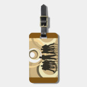 Retro-Silhouette Personen mit Abstrakten Kreisläuf Gepäckanhänger (Vorderseite vertikal)