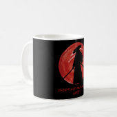 Retro-Silhouette Samurai - Zitat über den Geist vo Kaffeetasse (Vorderseite Links)