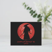 Retro-Silhouette Samurai - Zitat über den Geist vo Postkarte (Stehend Vorderseite)