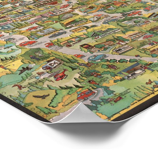 Retro Silicon Valley Map Poster (Ecke)