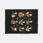 Retro Silly Goose Santa Christmas Cute Merry Goose Fleecedecke (Vorderseite (Horizontal))
