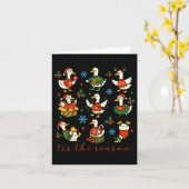 Retro Silly Goose Santa Cute Merry Christmas Tis T Karte (Gelbe Blume)