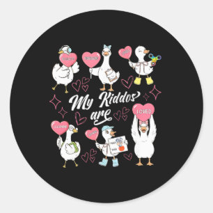 Retro Silly Goose Valentinstag A Applied Behavior Runder Aufkleber