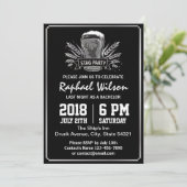 Retro Silver Barley Bachelor Party Card Einladung (Stehend Vorderseite)