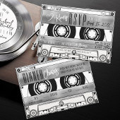 Retro Silver Cassette Band Hochzeit Einladung UAWG