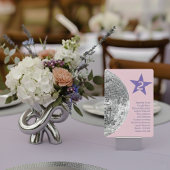 Retro Silver Disco Wedding Table Seating Card Save The Date