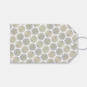 Retro Silver Gold Blume Muster Geschenkanhänger (Vorderseite (Horizontal))