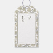 Retro Silver Gold Blume Muster Geschenkanhänger (Rückseite)