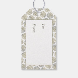 Retro Silver Gold Blume Muster Geschenkanhänger