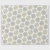 Retro Silver Gold Blume Muster Geschenkpapier (Flach)
