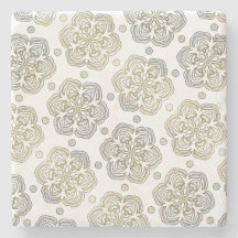 Retro Silver Gold Blume Muster