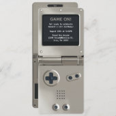 Retro Silver Handheld Gaming Birthday Invitation Einladung (Vorne/Hinten)