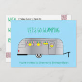 Retro Silver Streamated Camper Glamping Einladung (Vorne/Hinten)