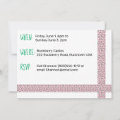 Retro Silver Streamated Camper Glamping Einladung (Rückseite)