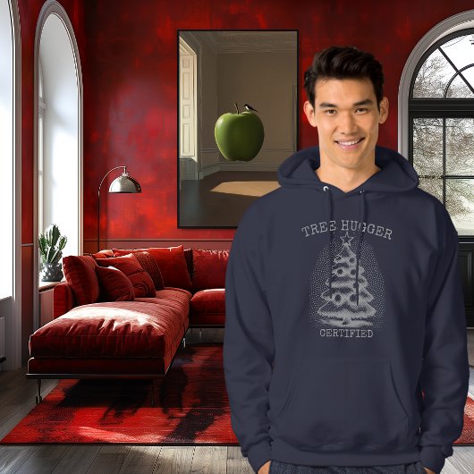 Retro Silver Vintag Halftone Weihnachtsbaum Hoodie