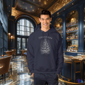 Retro Silver Vintag Halftone Weihnachtsbaum Hoodie