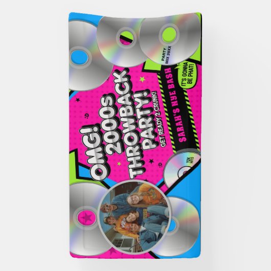 Retro Silvester 2000er Throwback Party Banner (Vertikal)