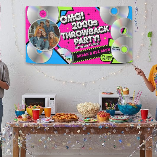 Retro Silvester 2000er Throwback Party Banner